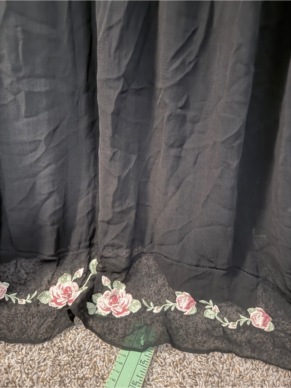 For Love & Lemons Rosemarie Black Maxi Dress with Pink Floral & Bows Embroidery - Picture 8 of 11